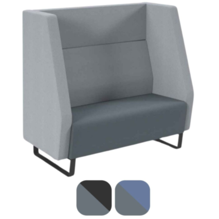Encore High Back 2 Seater Sofa Black Metal Frame