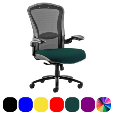 Houston Heavy Duty Task Operator Bariatric Office Chair Black Mesh Back - Fabric Seat  