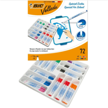 Bic Velleda 1721 Dry Wipe Fine Ass Pack 72