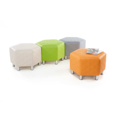 Hexagonal Quilted Breakout Stools - Set of 4
