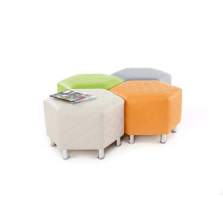 Hexagonal Quilted Breakout Stools - Set of 4