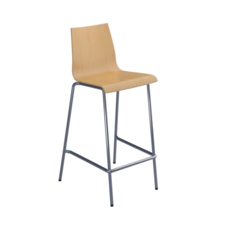 Fundamental Multi-Purpose Dining Stool with Chrome Frame - Beech 