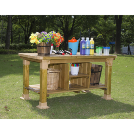Early Years Outdoor Pinewood Messy Play Workbench 