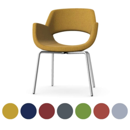 Fielder Reception Chair with 4 Metal Legs