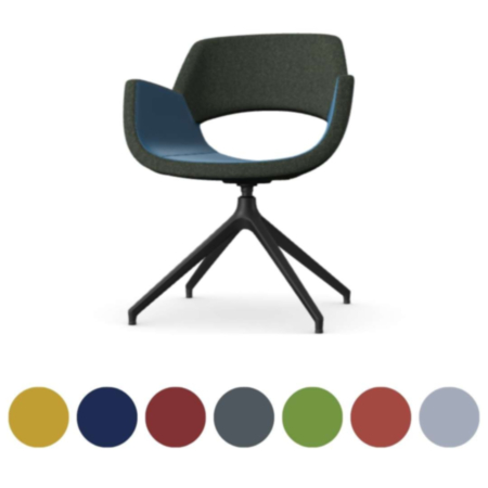 Fielder Reception Chair with Nylon Pyramid Base