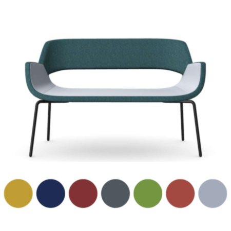 Fielder Reception Two Seater Sofa with 4 Metal Legs