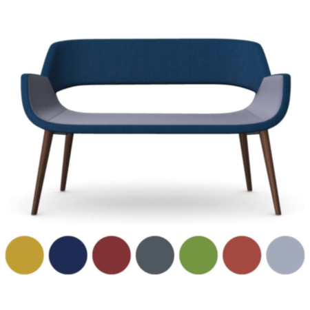 Fielder Reception Two Seater Sofa with Wooden Legs