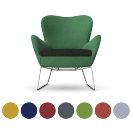Rubi Reception Lounge Chair with Metal Sled Base