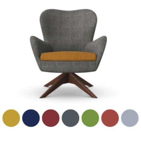 Rubi Reception Lounge Chair with Four Wooden Legs