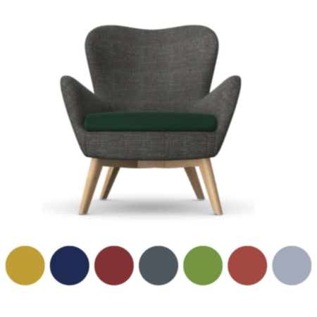 Rubi Reception Lounge Armchair with 4 Wooden Legs