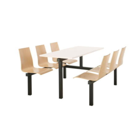 Elwood Fast Food 6 Seater Wooden Seating Unit- with Both Sides  Accessible 