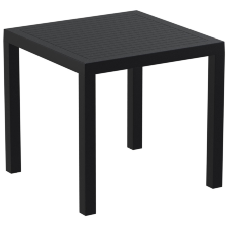 Ares Weather Resistant Black Square Cafe Bistro Table