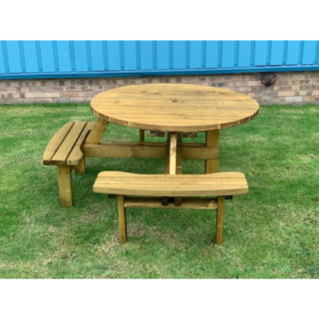 Round Wooden Wheelchair Accessible Pub Picnic Bench 