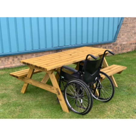 Wooden Wheelchair Accessible Pub Picnic Bench