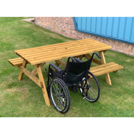 Wooden Wheelchair Accessible Pub Picnic Bench