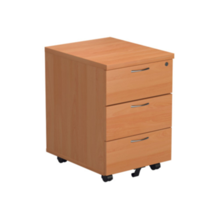3 Drawer Mobile Pedestal - Beech