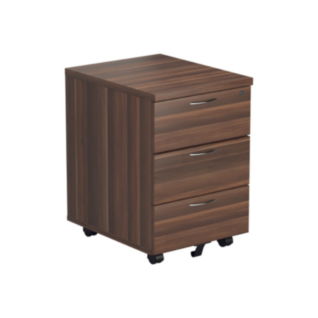 3 Drawer Mobile Pedestal - Dark Walnut