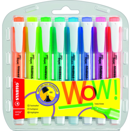 Stabilo Swing Highlighters Pk 8 Ass