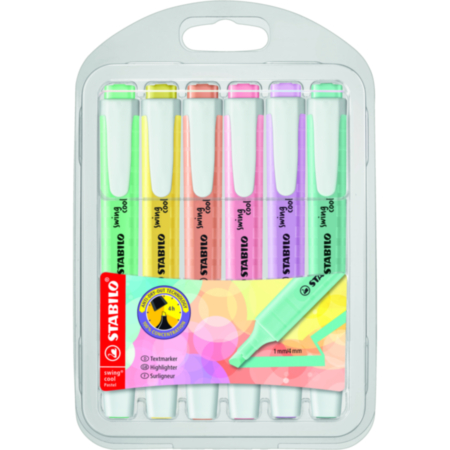 Stabilo Swing Highlighters Pk 6 Pastels