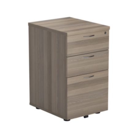 3 Drawer Under Desk Pedestal - Grey Oak