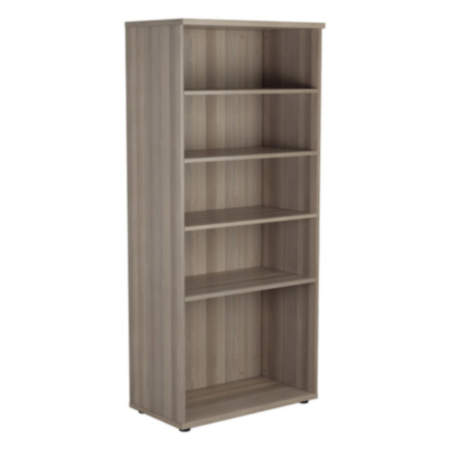 Essentials Wooden Office Bookcase -1800mm -Grey Oak
