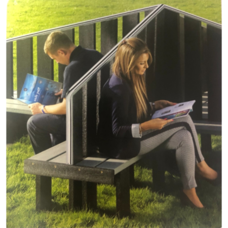 Outdoor Recycled Plastic Quadrant Public Street Furniture Bench-20 Seater