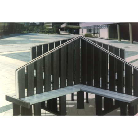 Outdoor Recycled Plastic Quadrant Public Street Furniture Bench-20 Seater