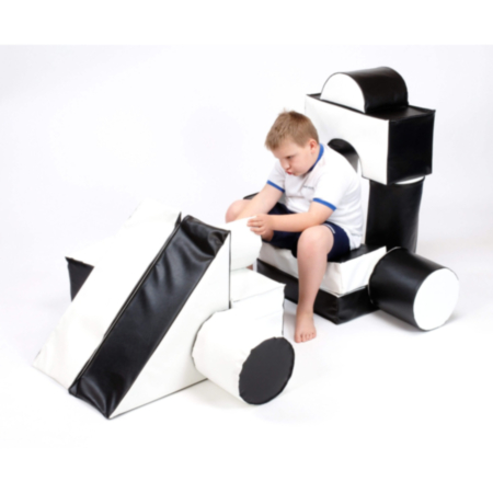 Early Years Black and White Soft Play Building Blocks with Bag