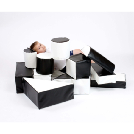 Early Years Black and White Soft Play Building Blocks with Bag