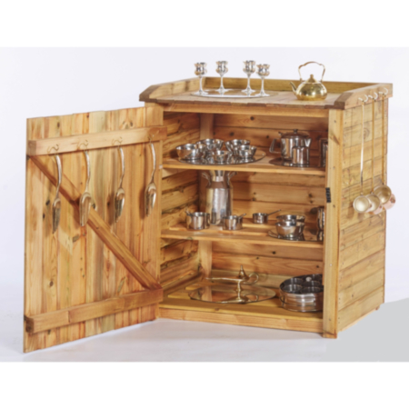 Outdoor Wooden Texture Kitchen Shedlet with Chalkboard Door