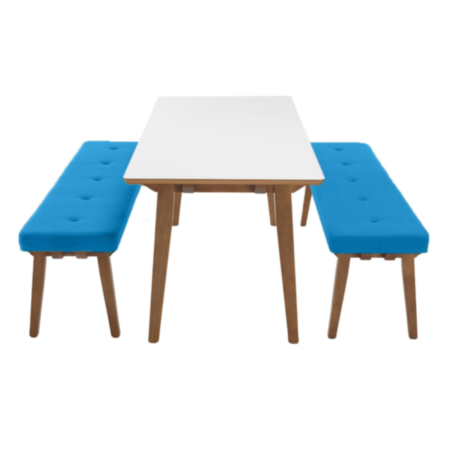 Crew Office Dining and Breakout Bench Oak Legs with Three Buttons