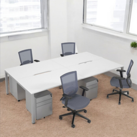 Special Buy – 4 Person Office Furniture Bundle - Desk, Pedestals and Chairs