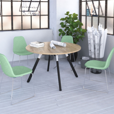 Suzi Upholstered Breakout Chair Chrome Skid Base