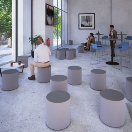 Groove Modular Breakout Seating Bubble - Forecast Grey and Present Grey