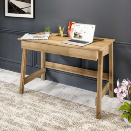 Ithaca Sturdy Slimline Riviera Oak Home Office Desk 