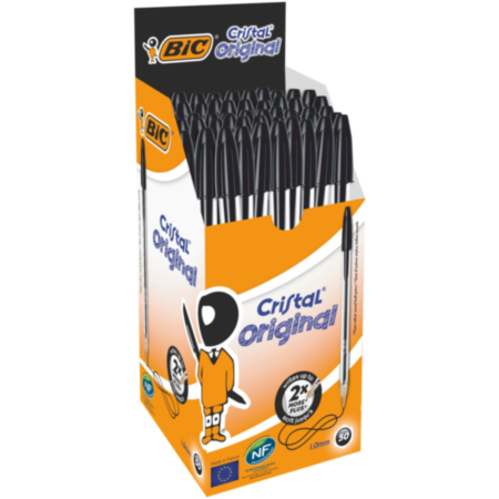 BIC Cristal BallpenMed Blk Pack 50