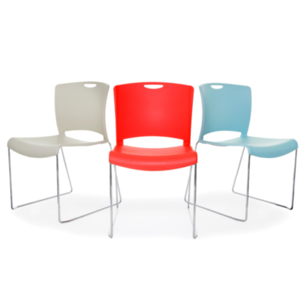 Mogo Jasper Polypropylene Skid Base Stacking Chair