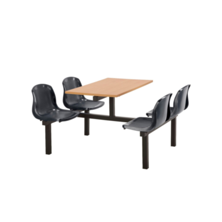 Harvey Polypropylene Indoor 4 Seater Fast Food Seating Unit- Accessible from Both Sides
