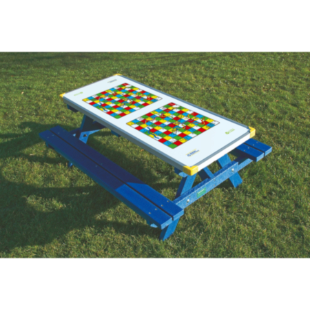 Children&#039;s Olympic Recycled Plastic Pub Picnic Table Including Gameboard Top