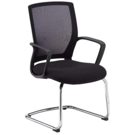 Jonas Black Mesh Back Office Visitor Chair with Cantilever Frame