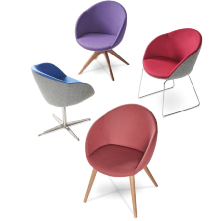Joss Reception Lounge Chair with Chrome Sleigh Frame