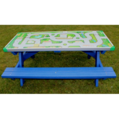 Children&#039;s Olympic Recycled Plastic Pub Picnic Table Including Gameboard Top