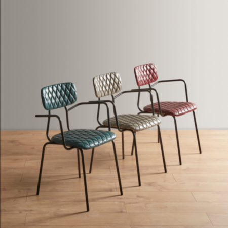 Kara Diamond Stitched Vintage Cafe Bistro Chair