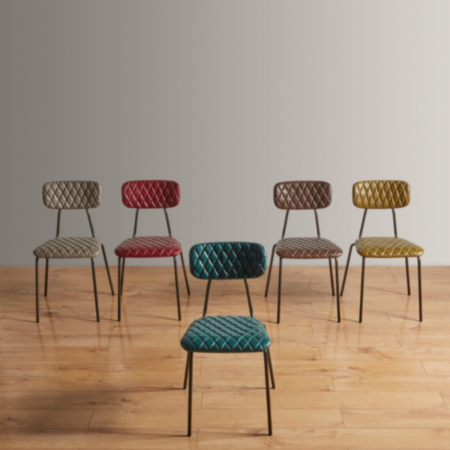 Kara Diamond Stitched Vintage Cafe Bistro Chair