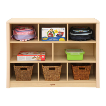 Early Years Elegant Maple  8 Storage Compartment Cabinet