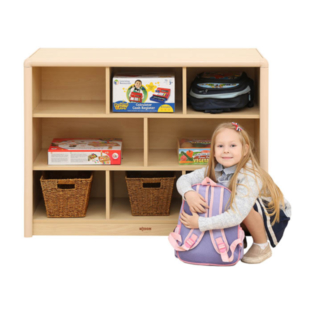 Early Years Elegant Maple  8 Storage Compartment Cabinet
