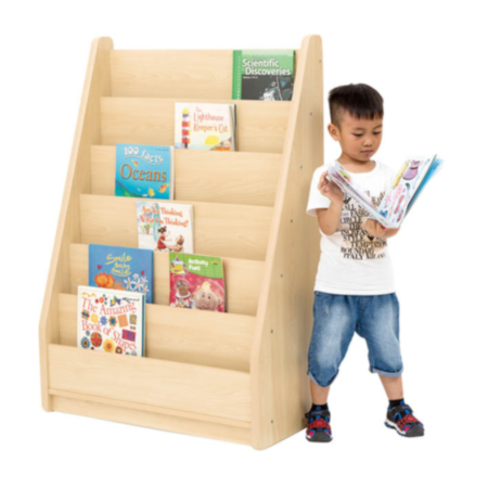 Early Years Elegant Single Sided Tall Maple Bookcase