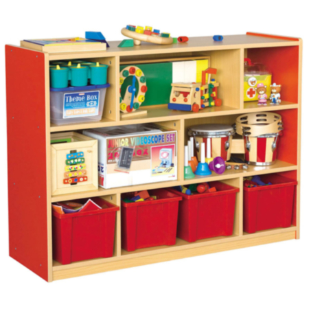 Early Years Milan Single Sided 8 Compartment Storage Unit with 4 Trays