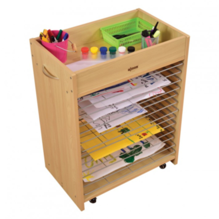 Early Years Wooden Art Storage Trolley With Drying Rack