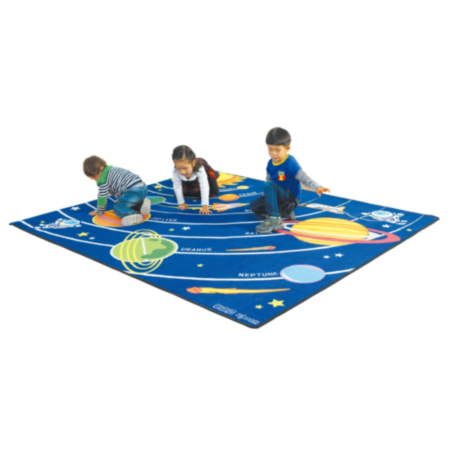 Indoor Early Years Classroom Colourful Space Themed Rug 